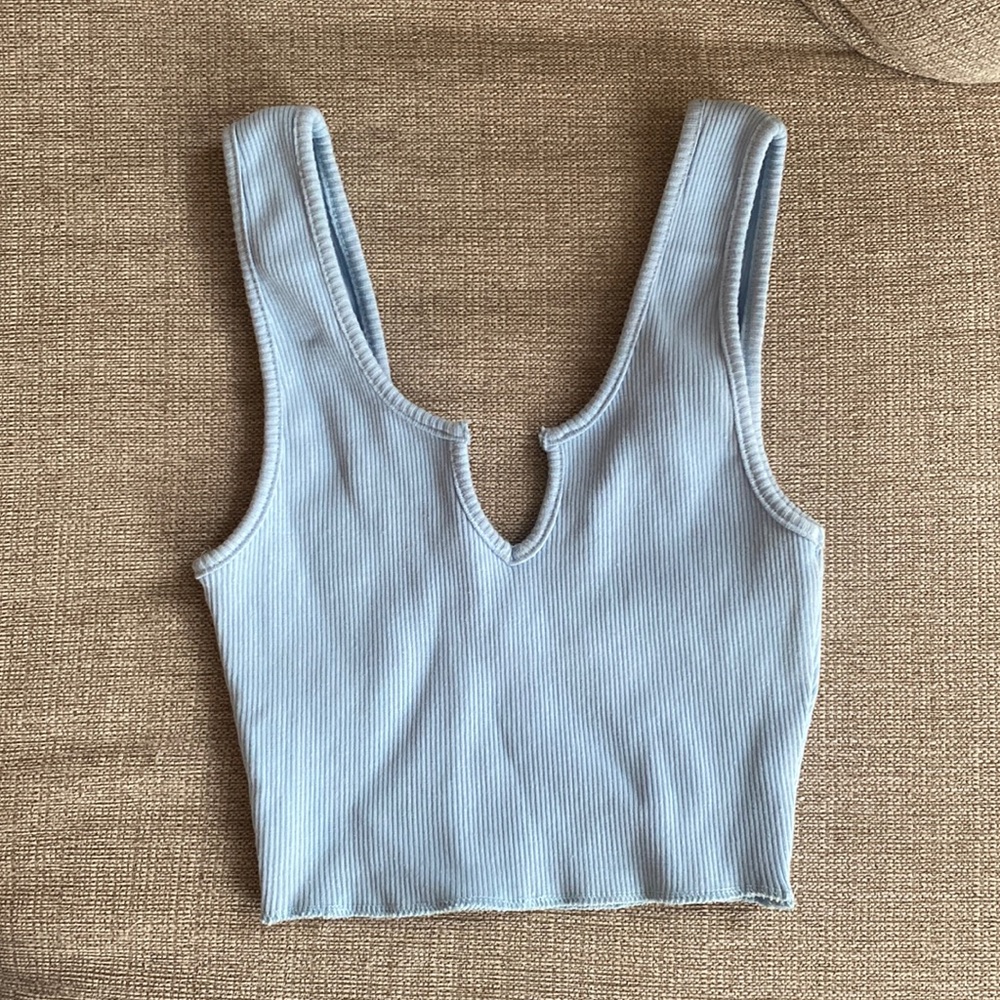Light blue crop top
